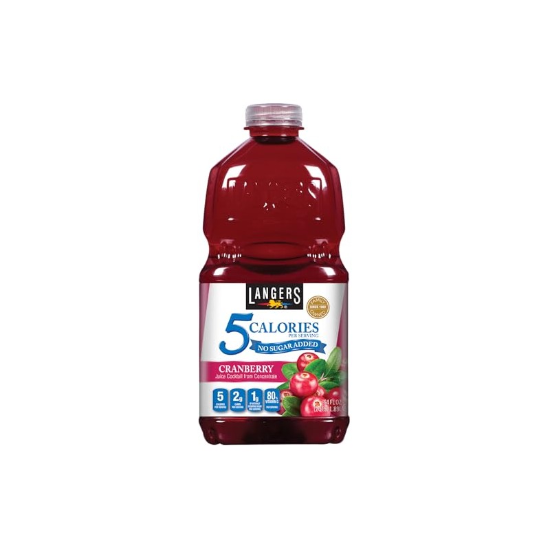 Langers 5 Juice Cocktail, Cranberry, 64 Fl Oz (Pack of
