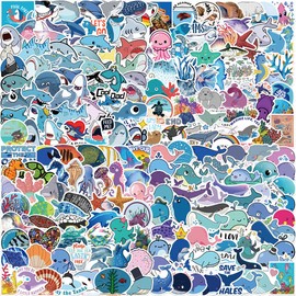 200 Pieces Funny Ocean Stickers for Children, Cute Sea Creature Sticker Pack for Water Bottles, Laptops, Mobile Phones, Skateboards, Luggage, Helmets