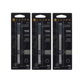Cross Refill for Rollerball Medium Point Black Ink Pack of 3