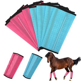 awliye Breathable Mesh Horse Fly Boots, Fly Boots for Horses Set of 8 with Leg Wraps Protective Horse Leg, Comfortable Stay-on Design Horse Fly Leggings Boots Preventing Flies and Mosquitoes Bites