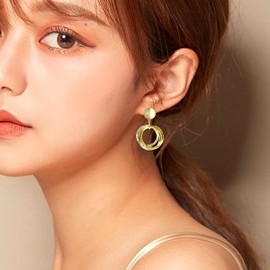 JeanBeau Gold Multi Circle Hoops Drop Dangle Earring for Women Sparkly Rhinestone Cubic Zirconia Crystal Round Geometric Dangling Hypoallergenic Statement Earrings