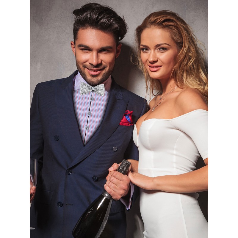 2 Pieces Rhinestone Bow Ties Banquet Bowties Men's Pre-tied Bow