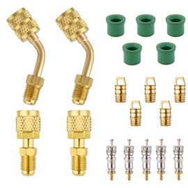 Gosknor 19pcs R410A Mini Split Adapter Kit, 2 Straight and 2 Angled R410A Adapter 5/16 Inch to 1/4 Inch HVAC Adapter for Air Conditioners HVAC and Refrigeration Service
