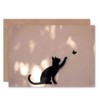 Wee Blue Coo Cat Butterfly Silhouette Graffiti Birthday Sealed Greeting