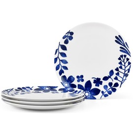 Noritake Sandefjord Dinner Plates, Coupe 11", Set of 4 in Blue/White