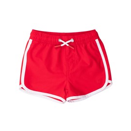 RUGGEDBUTTS Boys UPF50+ Sun Protection Dolphin Hem Swim Trunks - Vintage Red, 6-12m