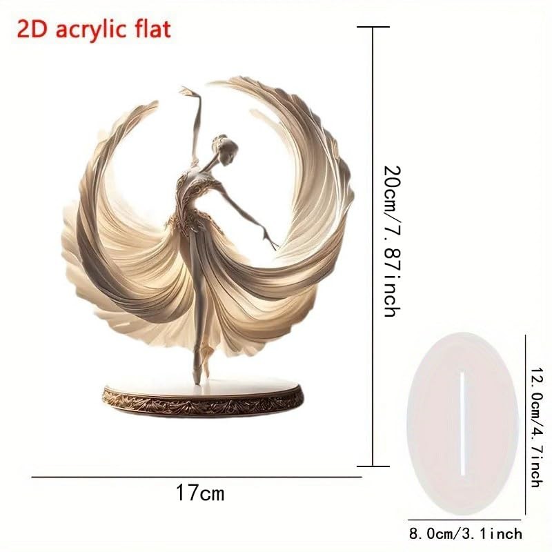 YORISMAL Charming Ballerina Acrylic Statue Women Modern Desk Decoration with