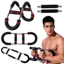 Adjustable Arm Muscle Trainer, Heavy-Duty Exercise Equipment, Black and Red,120LB