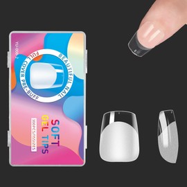 YIMART Press on Nails Short,300pcs Traceless Frosted ABS Artificial Nail Tips,NO Polishing Medium Design Matte Soft Gel Nail Tips for Extension Nail Salon (transparent, short almond)