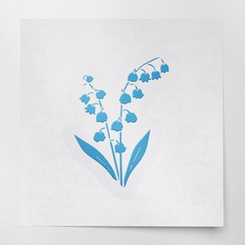 Decal Stickers Of Lily Of The Valley Silhouette 1 (Azure Blue) Premium Waterproof Vinyl Decal Stickers For Laptop Phone Accessory Helmet Car Window Mug Tuber Cup Door Wall Decor ANDSKUS599424BE070722