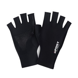 SUJAYU Fishing Gloves - Men & Women, Fingerless UV Protection, Sailing & Kayak Gloves, Sun Protection (Black, Medium)