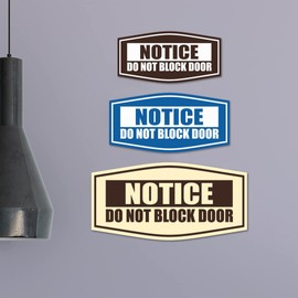 Fancy Notice Do Not Block Door Sign (Brushed Silver) - Large