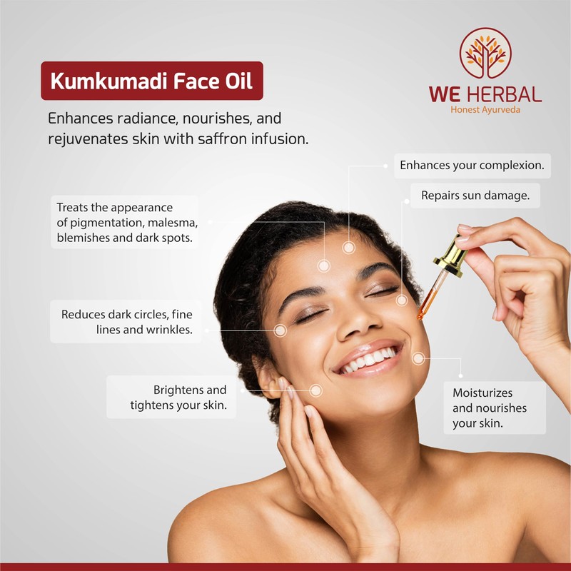 We Herbal Kumkumadi Oil, Face Oil, Kumkumadi Tailam | Moisturizing
