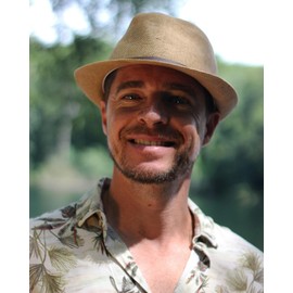 thuizen Panama Jazz Retro Sun Protection Breathable Cool Visor Straw Hat, Khaki, One Size