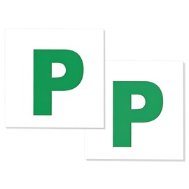 Sticker P Beginner, Pack of 2 Magnetic Marking or Rear 17.8 x 17.8 cm, Sticker for Car, Sticker P Beginner