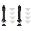 2 Pack 3-IN-1 Caulk Tool for Removal and Application, for