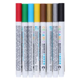 Painting Ceramic Marker Straight Hydraulic Front Press Nib DIY Making 8 Colors Without Baking Ceramic Art Pen