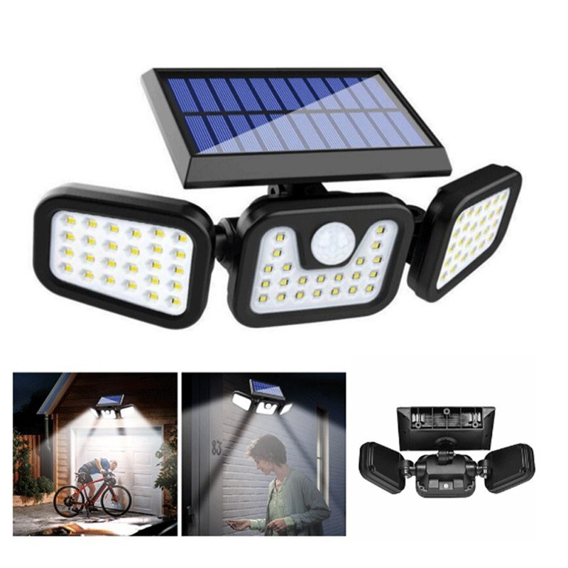 High Brightness Home Solar-Powered Wall Lamp 74LED Angle Adjustable Light