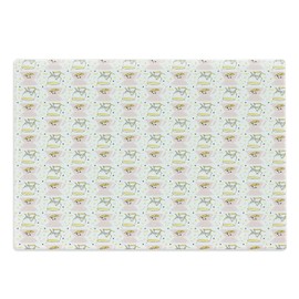 Ambesonne Summer Cutting Board, Abstract Hand Drawn Lemonade Glass Jar Lemon Slices Juice Drops and Blenders Pattern, Decorative Tempered Glass Cutting and Serving Board, Large Size, Multicolor