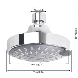 10 cm Shower Head Rain Shower High Pressure ABS Chrome 5 Jet Types Water-Saving Bathroom Shower Head Shower Head Adjustable 360° Rotating Disc Shower Head for Home Hotel Bathroom
