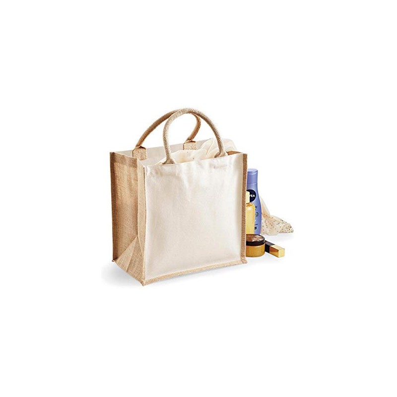 Westford Mill W421 Printers' Midi Jute Bag - Eco-Friendly, Reusable,