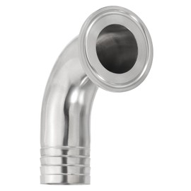 PATIKIL 90 Degree Elbow Tri Clamps Hose Barb, Sanitary Hose Barb Pipe Fitting 1 1/4 in Tube 50.5MM Ferrule (1.5 Tri Clamps) 304 Stainless Steel for Brewery Winery Food Processing Equipment