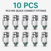 10-Pack PC4-M5 304 Stainless Steel Pneumatic Quick Connect Fittings