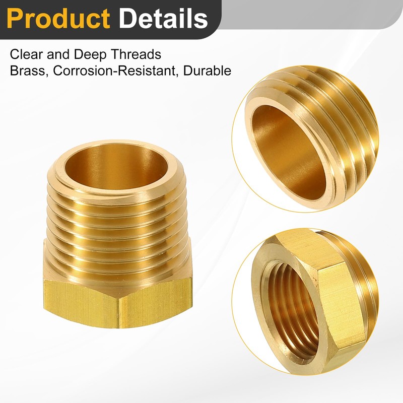 sourcing map 2Pcs 1/2 NPT Male x 3/8 NPT Female