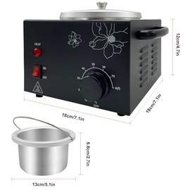 Calentador de Cera de Un Solo Recipiente, Máquina Eléctrica Profesional para Depilación Facial, Equipo de Spa con Temperatura Ajustable (Negro)