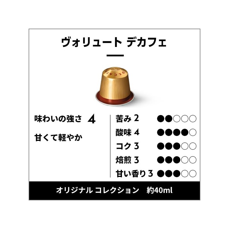 Nespresso RO-E05K22 Volutto Decafe, Set of 5 (50 servings) Original