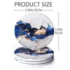 Set of 4 Ceramic Drink Coasters Blue White Gold Marble