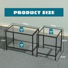 Nesting Coffee Table,Small Glass Coffee Table Set of 2,Black Modern