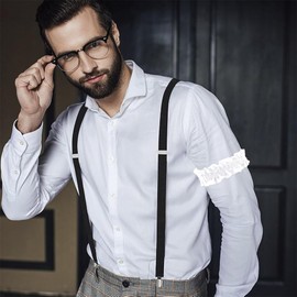 White Garter, Roaring 20s Armband Garter, Sleeve Garters, Sleeve Holders, Prom Garter, Adjustable Arm Bands for Sleeves, Sleeve Holders for Men, Sleeve Bands, 1920s Mens Accessories 1920s Decor