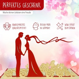 LINPOPUP®, LIN17814, Pop Up Cards Wedding, Wedding Invitation, Greeting Cards Wedding, 3D Folding Cards Wedding, Greeting Cards, N74