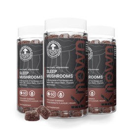 Known Known Tasty Sleep Mushrooms Gummies - Reishi, Cordyceps, Vitamin B - Reduces Fatigue - Natural Pomegranate Flavour - 60 Vegan Gummies, 3 Month Supply