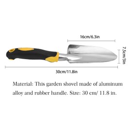 Garden Shovel Hand Trowel Mini Shovel Garden Tools Cast-Aluminum Heavy Duty Gardening Tool Soft Rubberized Non-Slip Handle Potting Tools for Planting, Transplanting, Weeding, Digging Soil (Yellow)