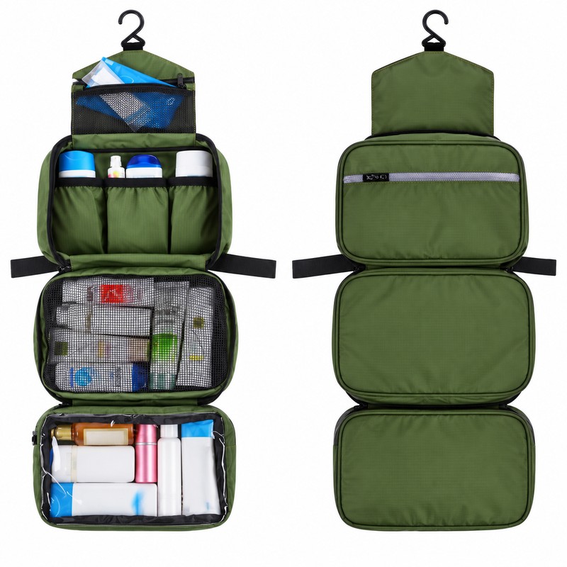 Hanging Toiletry Bag for Travel – Waterproof Foldable Organizer for