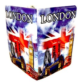 London Montage Passport Cover Holder Protector Wallet Case for Travel Holiday Luggage UK European Universal Size Mens Womens
