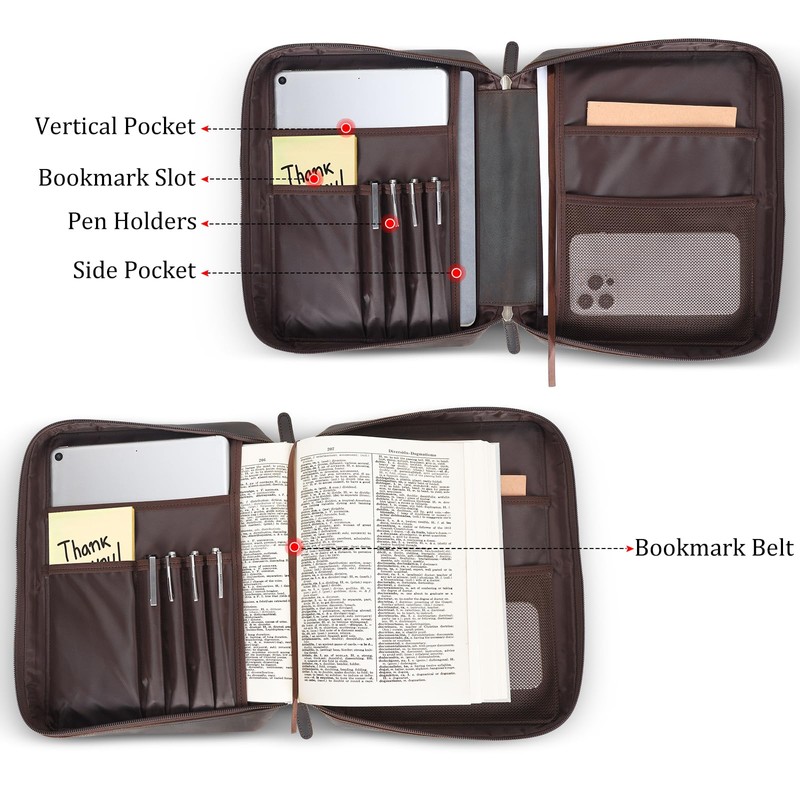 Polare Full Grain Leather Bible Cover Church Bag Bible Protective