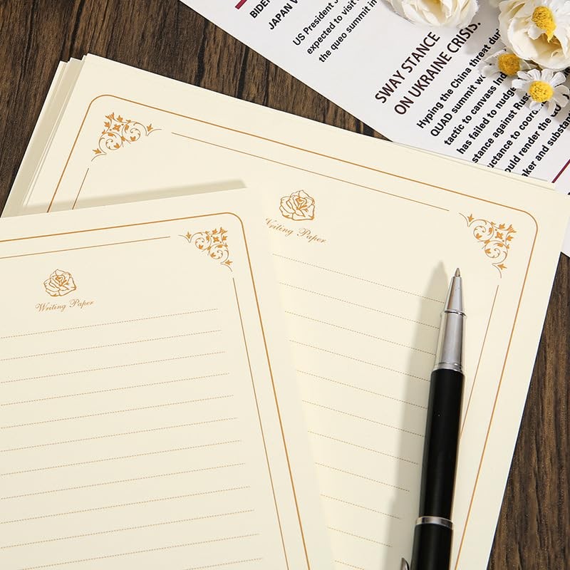 Letter Set: Handwritten Letter Set with Envelopes 6pcs, Writing Paper