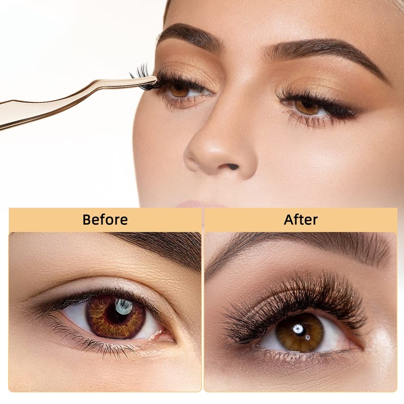 QUEWEL Lash Clusters 240Pcs Individual Lashes 40D+50D D Curl 8-14mm