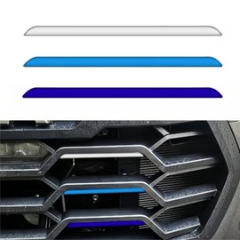 Retro 3 Color Stripe Front Grille Covers Stripes Decoration Sticker Grille Line Inserts Compatible with 2022-2025 Tundra TRD Accessories (Blue White)