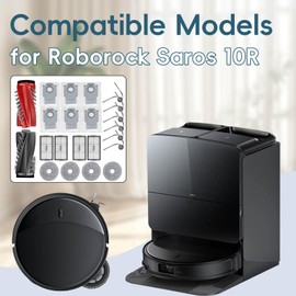 Replacement Kit for Roborock Saros 10R Robot Vacuum Cleaner, 1 Dual Main Brush, 4 HEPA Filters, 4 Mop Pads, 6 Side Brushes, 6 Dust Bag, 23 Pcs Saros 10R Accessories