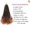 EFFGOCO Ombre Light Brown French Curl Crochet Braids 14 Inch