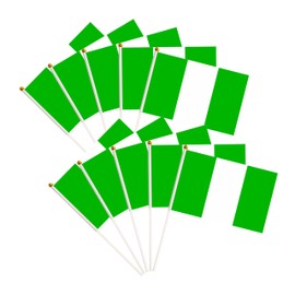 50 Pack Nigeria Nigerian Flags Small Mini Hand Held Nigeria Nigerian Flags on Stick Flags, Miniature National Country Flags,Party Decorations Supplies for Parades,International Festival