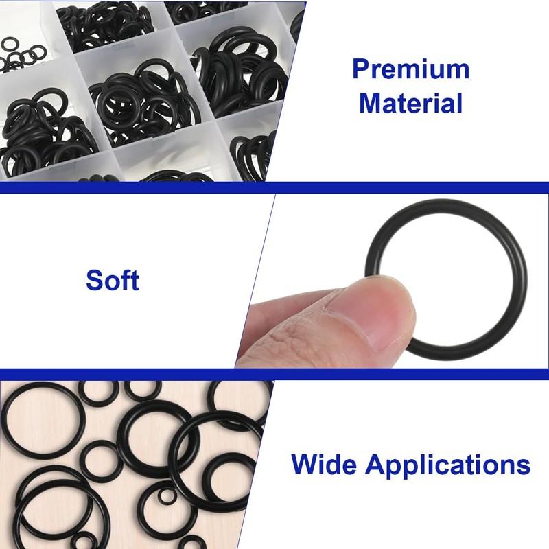 IKOPFLN Rubber Rings 225-Piece Set Sealing Rings O-Ring Assortment Seals