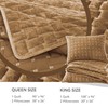 Velvet Quilt Set Queen Size, Luxury Geometric Design, Gold Caramel