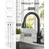 FORIOUS LED Kitchen Faucet with Pull Down Sprayer, Black Single