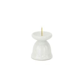 Buddhist Altar Fire Stand, Candleholder, Bon Festival, Dharma, White, Medium (Height 1.9 inches (4.9 cm)