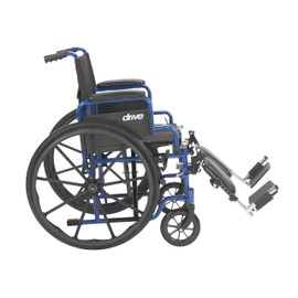 Drive Medical Blue Streak Wheelchair with Flip Back Desk Arms, Elevating Leg Rests, 16 Inch Seat